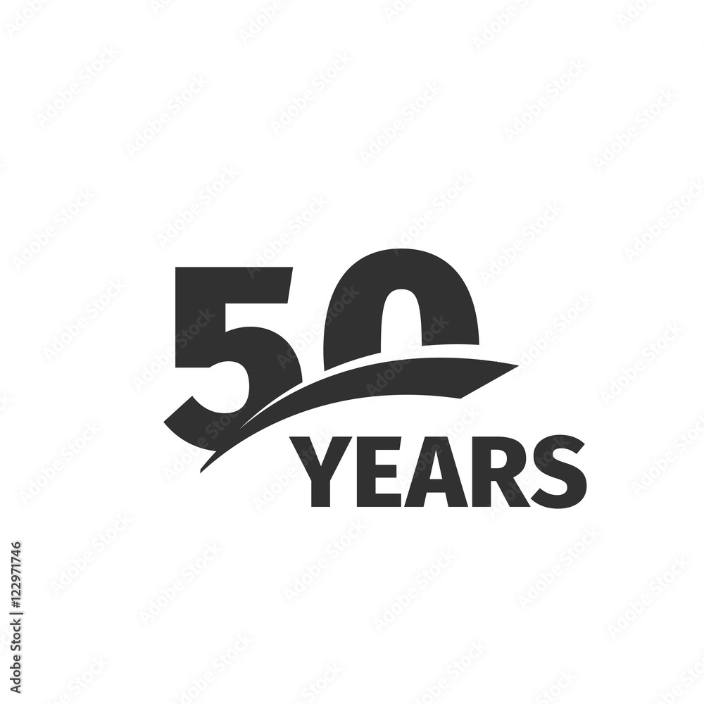 Isolated abstract black 50th anniversary logo on white background. 50