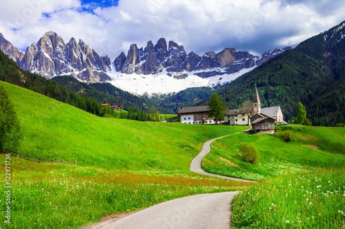 Pictorial Alpine scenery - Dolomites mountains, North of Italy