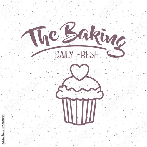 Cupcake muffin icon. Bakery food daily and fresh theme. White and texture background. Vector illustration