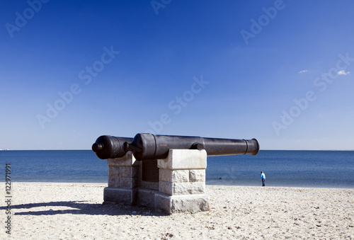 Cannons at Compo Beach, CT, USA photo