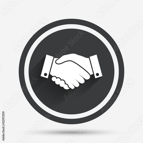 Handshake sign icon. Successful business symbol.