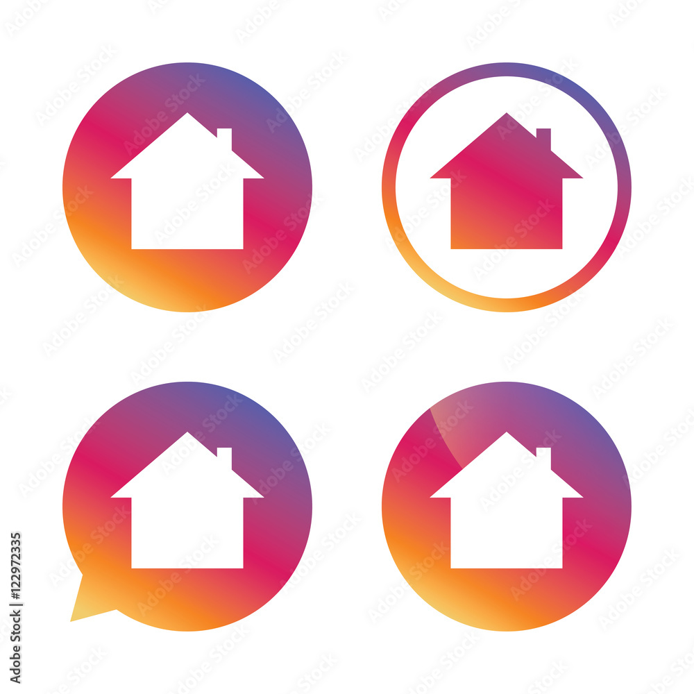 Home sign icon. Main page button. Navigation.