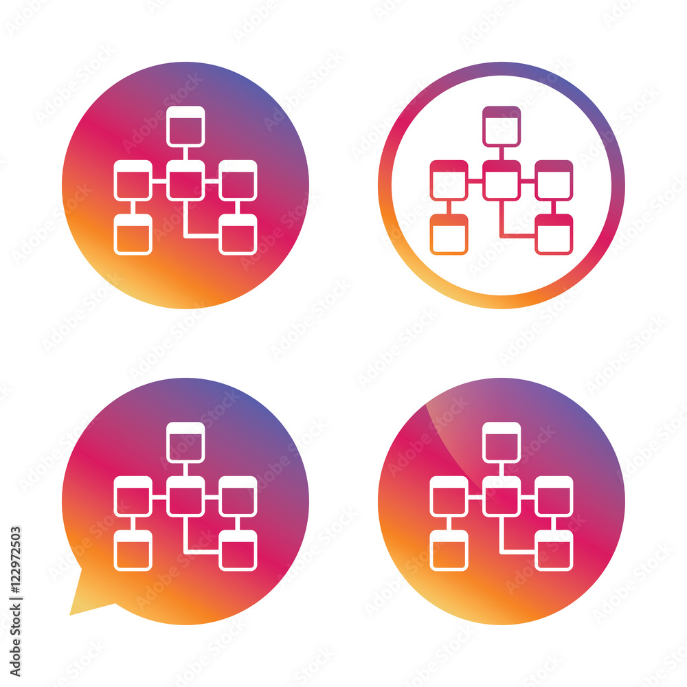 Obraz premium Database sign icon. Relational database schema.
