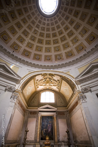 Dome and chapel in the vestibule of Santa Maria degli Angeli e dei Martiri basilica, Rome photo