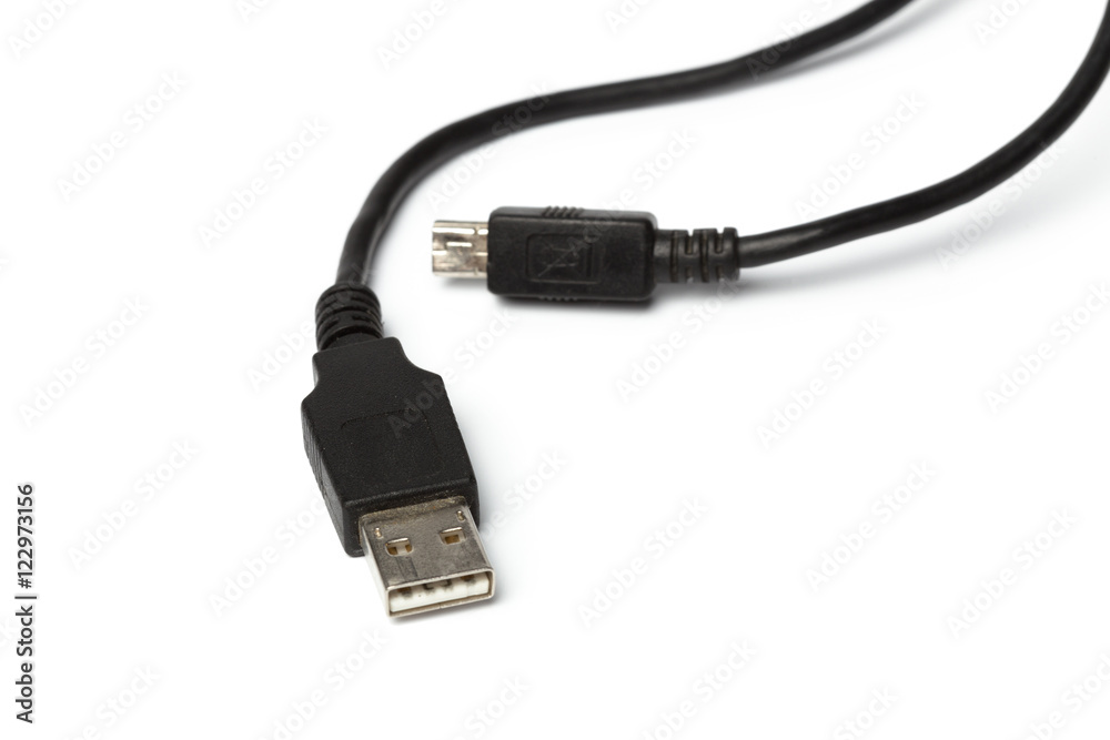 USB Cable Plug isolated on White Background USB Cable Plug isolated on White Background