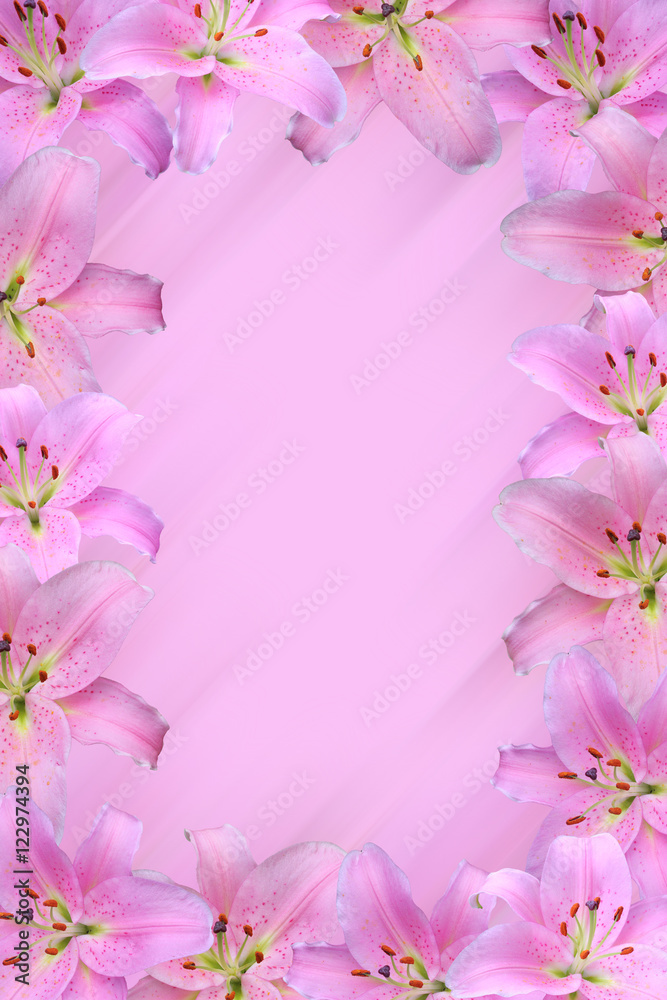 blurred background with lily frame blurred background with lily frame