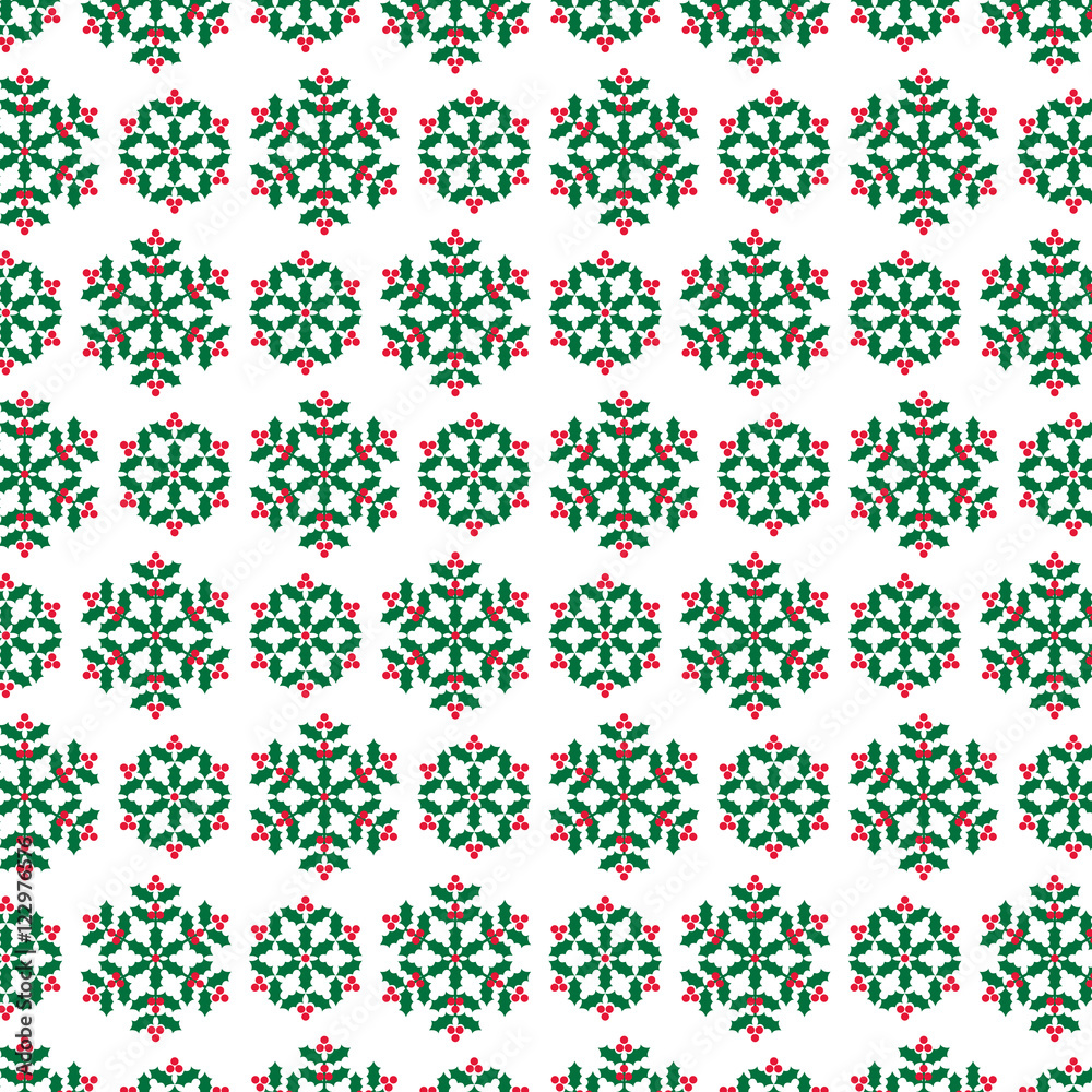 holly and berry pattern on white holly and berry pattern on white