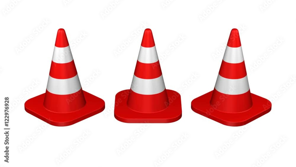 Traffic cones placing. Luma matte. 3D rendering. Traffic cones placing. Luma matte. 3D rendering.