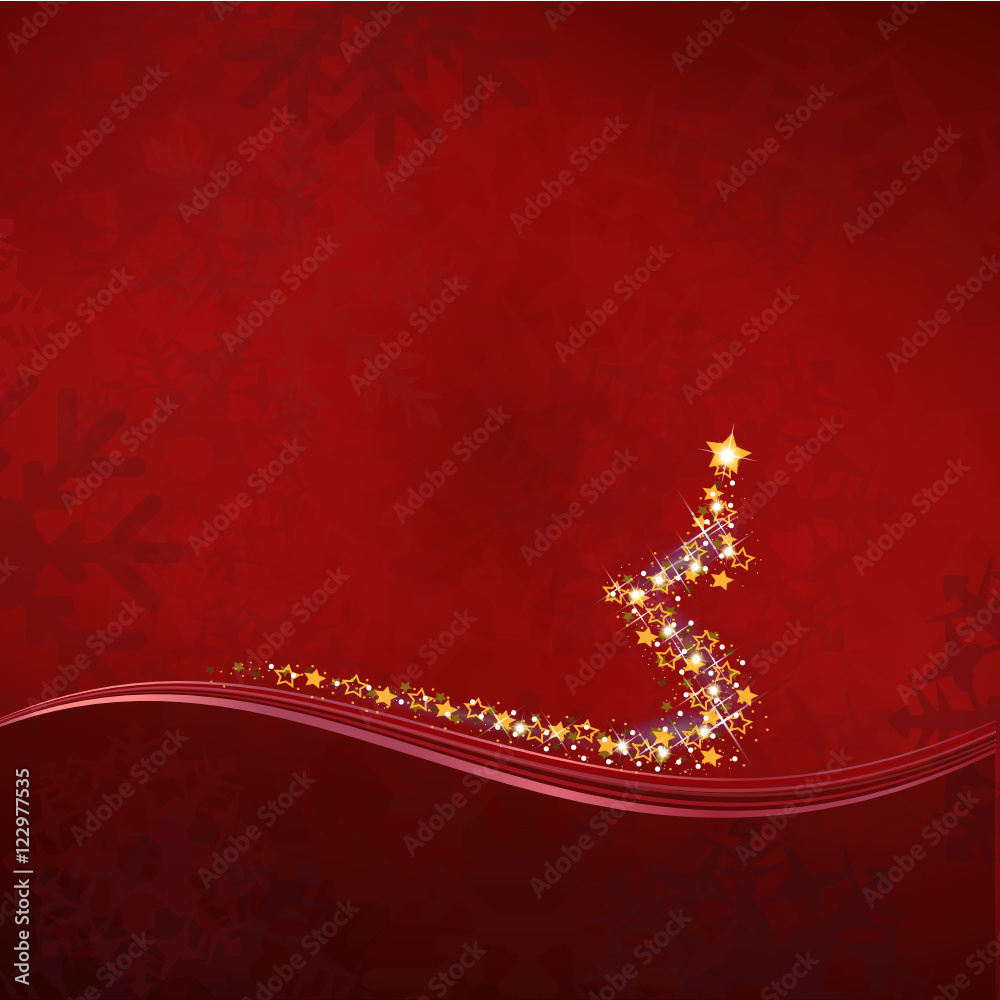 Weihnachten 2016 / Weihnachten Karte Rot Gold Sterne Schweif Dekoration