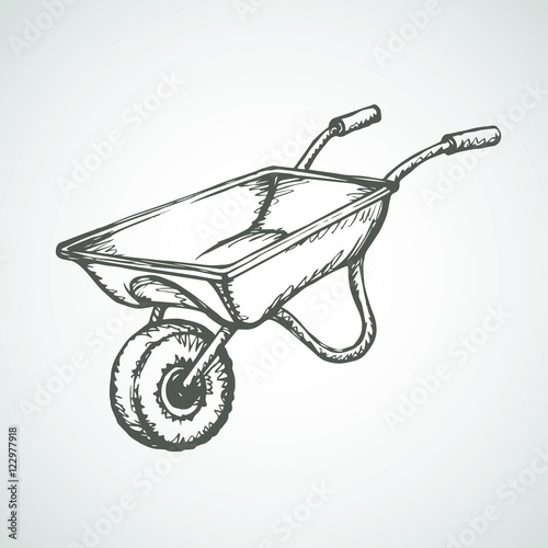 Wheelbarrow. Vector drawing
