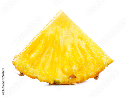 pineapple piece isolated on white background