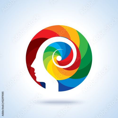 vector illustration of colorful head