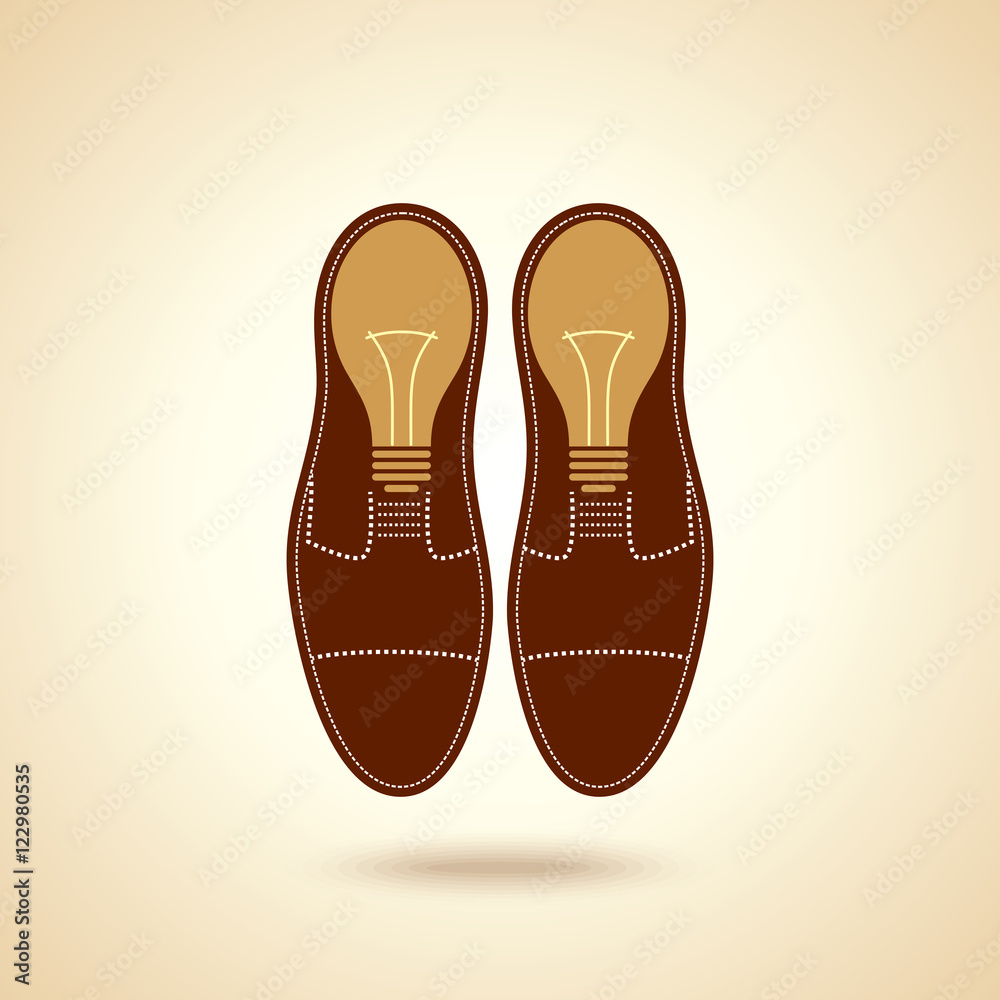 creative concept of shoes with idea bulb creative concept of shoes with idea bulb