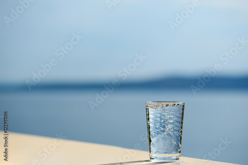 glass with pure water