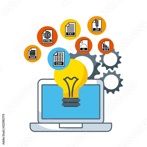 management of electronic formats vector illustration design