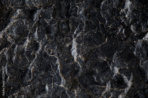 Extreme macro image of black rock background texture