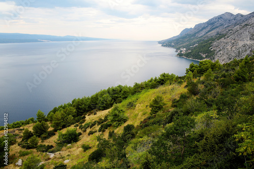 Beautiful mountain ranges along sea