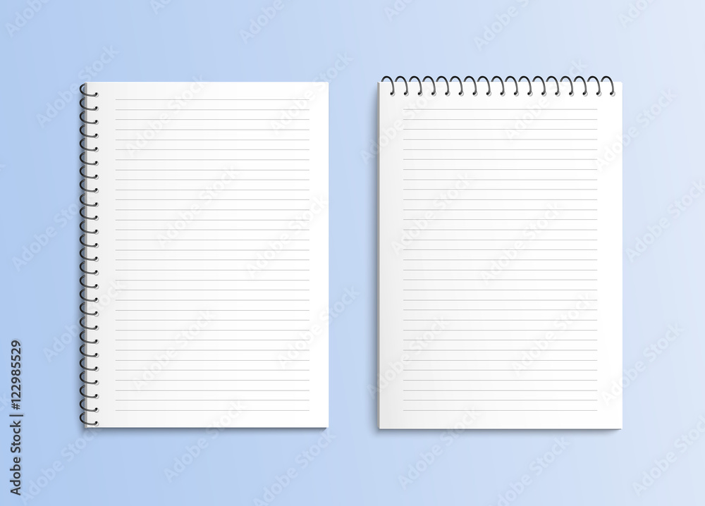 Blank spiral notebook mockup Blank spiral notebook mockup