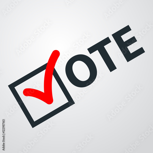 Icono plano VOTE sobre fondo degradado