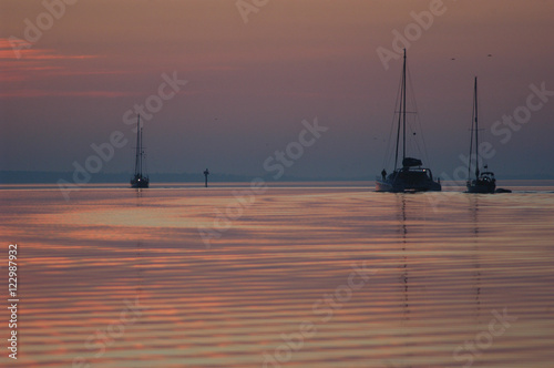 Sunrise over the Albemarle Sound at Elizabeth City, NC.