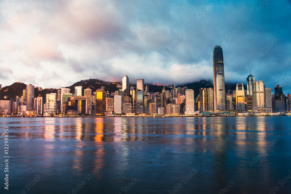Skyline of Hong Kong in the morning
