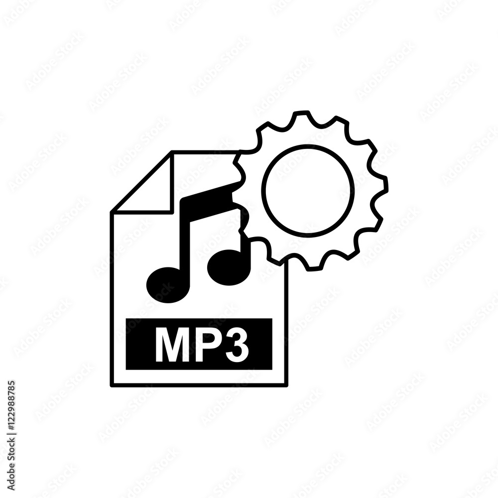 Fototapeta premium gear settings with electronic file vector illustration design