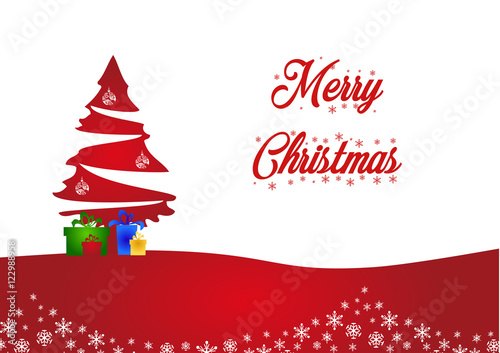 Carte de noel sapin et cadeaux