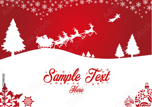 Carte de voeux de noel rouge et blanc