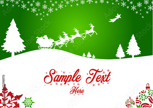 Carte de voeux de Noel rouge et vert
