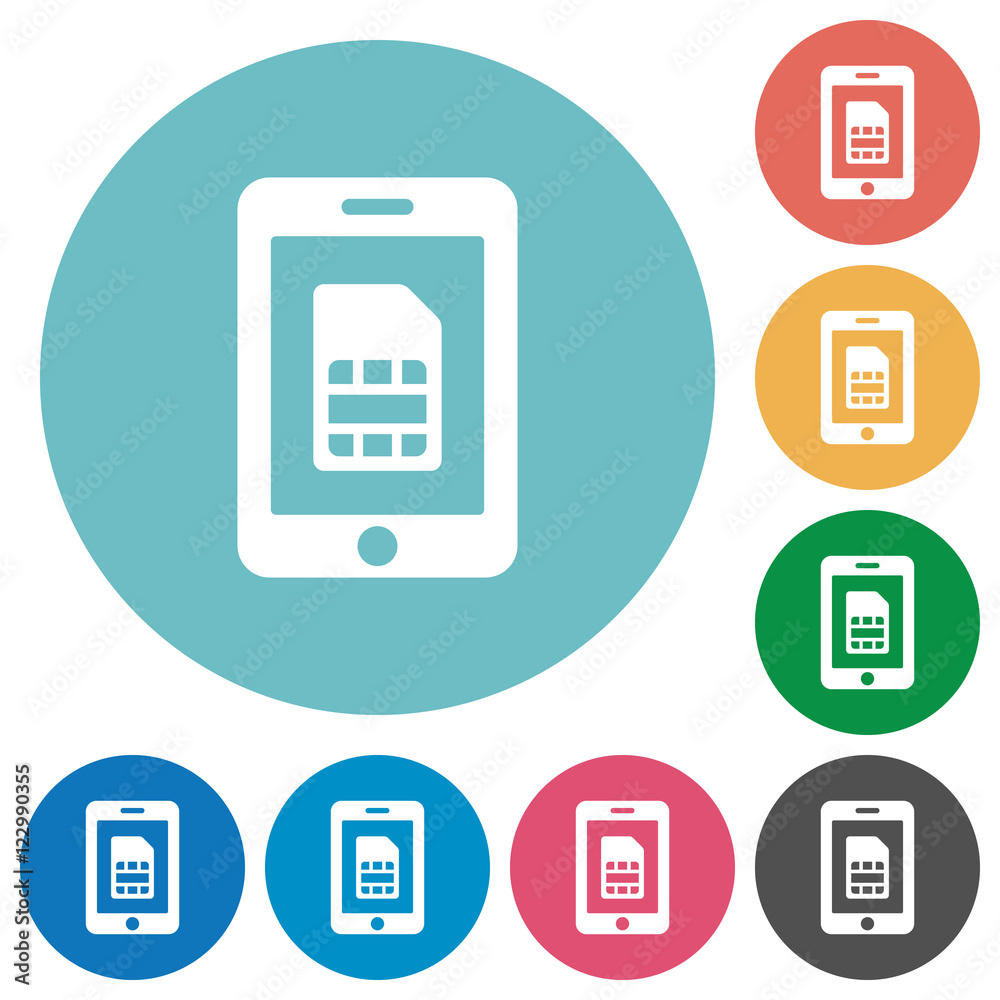 Flat mobile simcard icons Flat mobile simcard icons