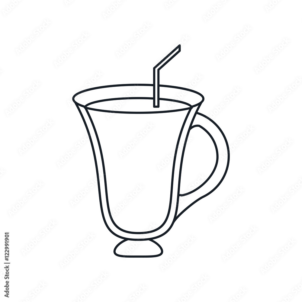 coffee glass icon. Coffe time drink breakfast and beverage theme. Isolated design. Vector illustration coffee glass icon. Coffe time drink breakfast and beverage theme. Isolated design. Vector illustration