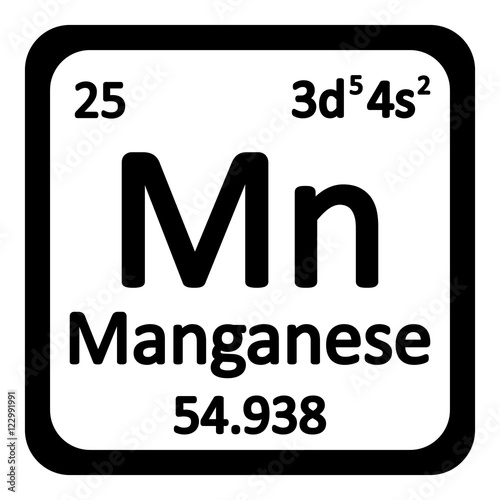 Periodic table element manganese icon.
