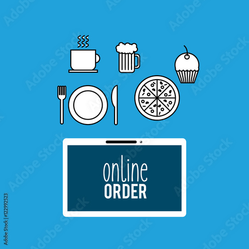 restaurant menu online order vector illustration design