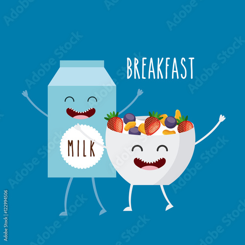 delicious and nutritive breakfast character vector illustration design