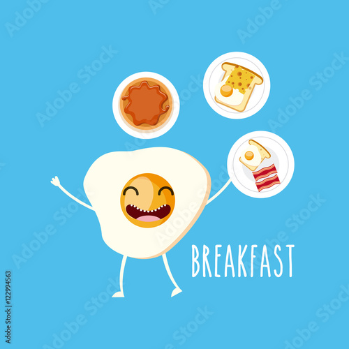 delicious and nutritive breakfast character vector illustration design