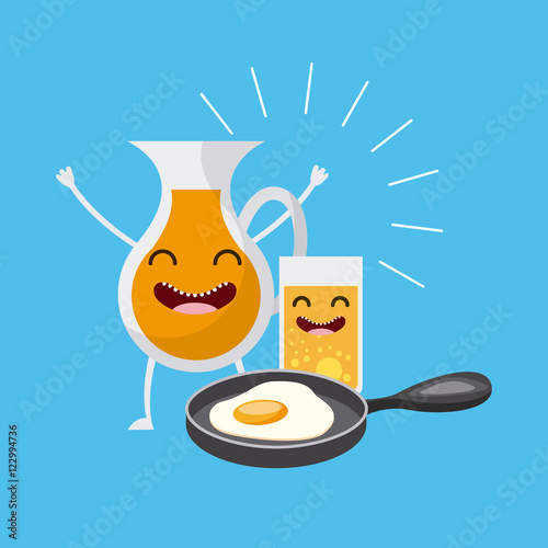 delicious and nutritive breakfast character vector illustration design