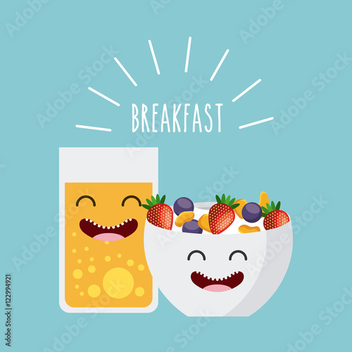 delicious and nutritive breakfast character vector illustration design