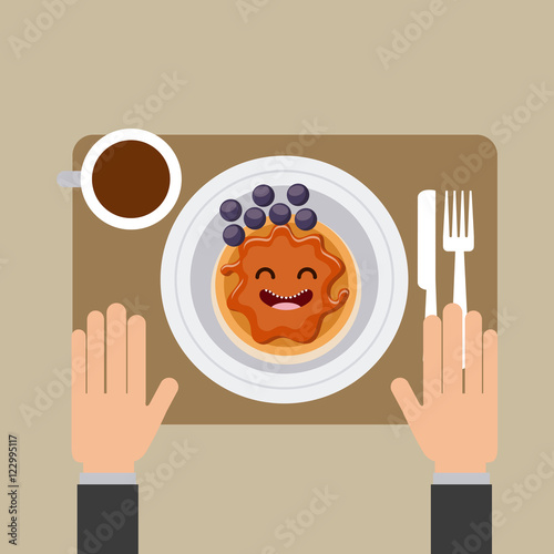 delicious and nutritive breakfast character vector illustration design
