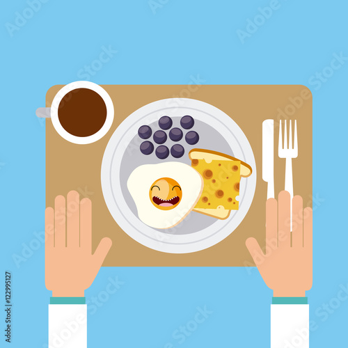 delicious and nutritive breakfast character vector illustration design