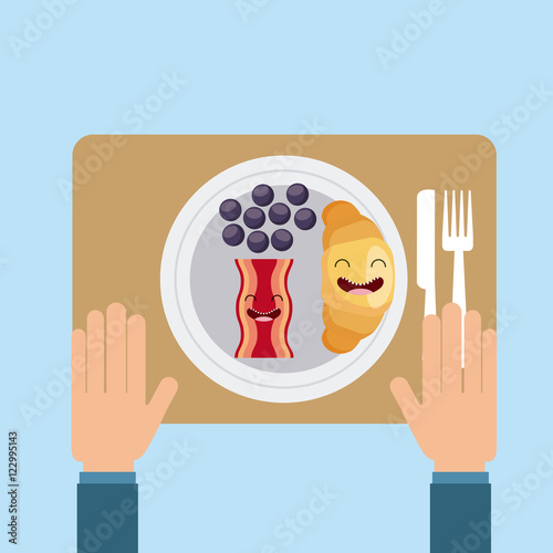 delicious and nutritive breakfast character vector illustration design