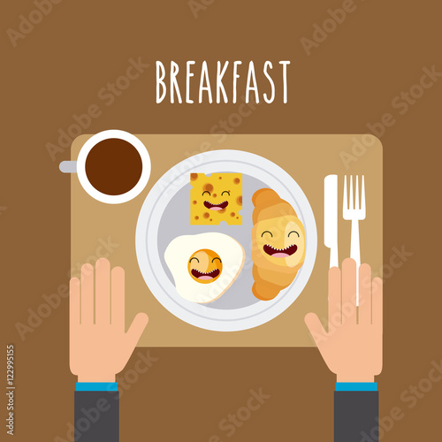 delicious and nutritive breakfast character vector illustration design