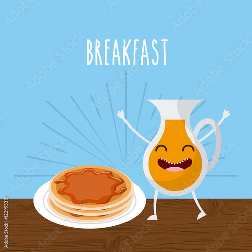 delicious and nutritive breakfast character vector illustration design