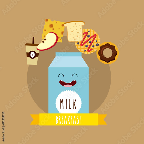 delicious and nutritive breakfast character vector illustration design