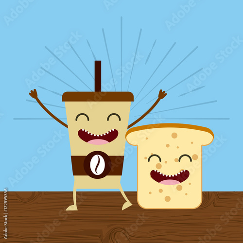 delicious and nutritive breakfast character vector illustration design