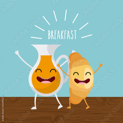 delicious and nutritive breakfast character vector illustration design