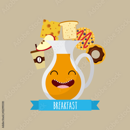 delicious and nutritive breakfast character vector illustration design