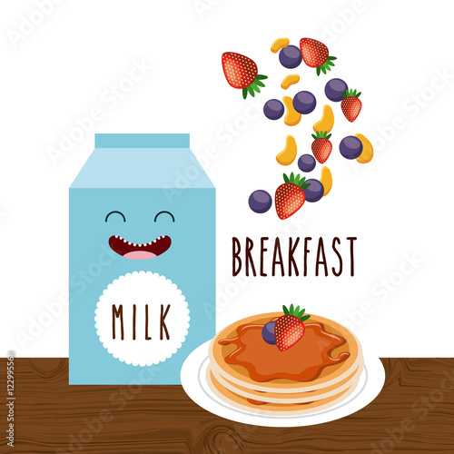 delicious and nutritive breakfast character vector illustration design