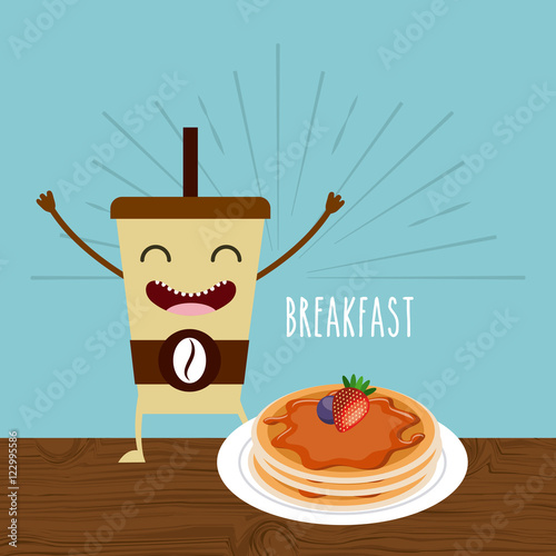 delicious and nutritive breakfast character vector illustration design