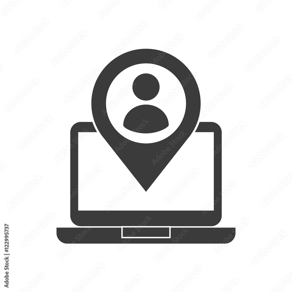 laptop computer with social marketing icon vector illustration design laptop computer with social marketing icon vector illustration design