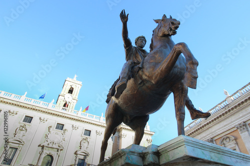 Statue Marco Aurelio at the Capitoline Hill in Rome, Italy photo